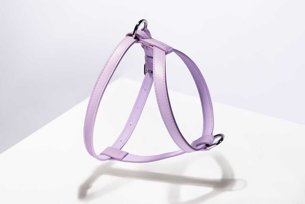 ST ARGO vegan leather lilac purple luxury dog harness no pull