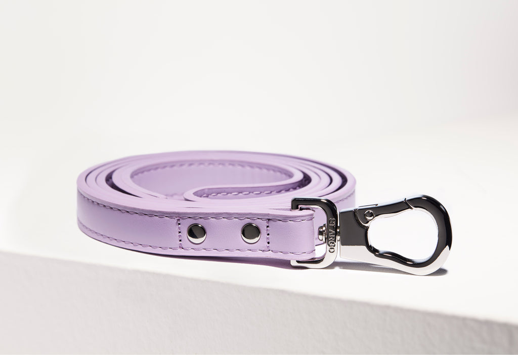 ST ARGO vegan leather pruple lilac luxury dog leash training