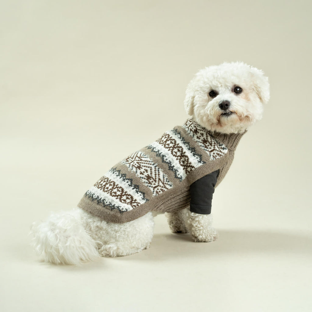 Echoes Alpaca Dog Sweater with poodle