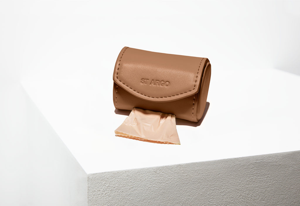 ST ARGO dog poop bag holder dispenser brown luxury