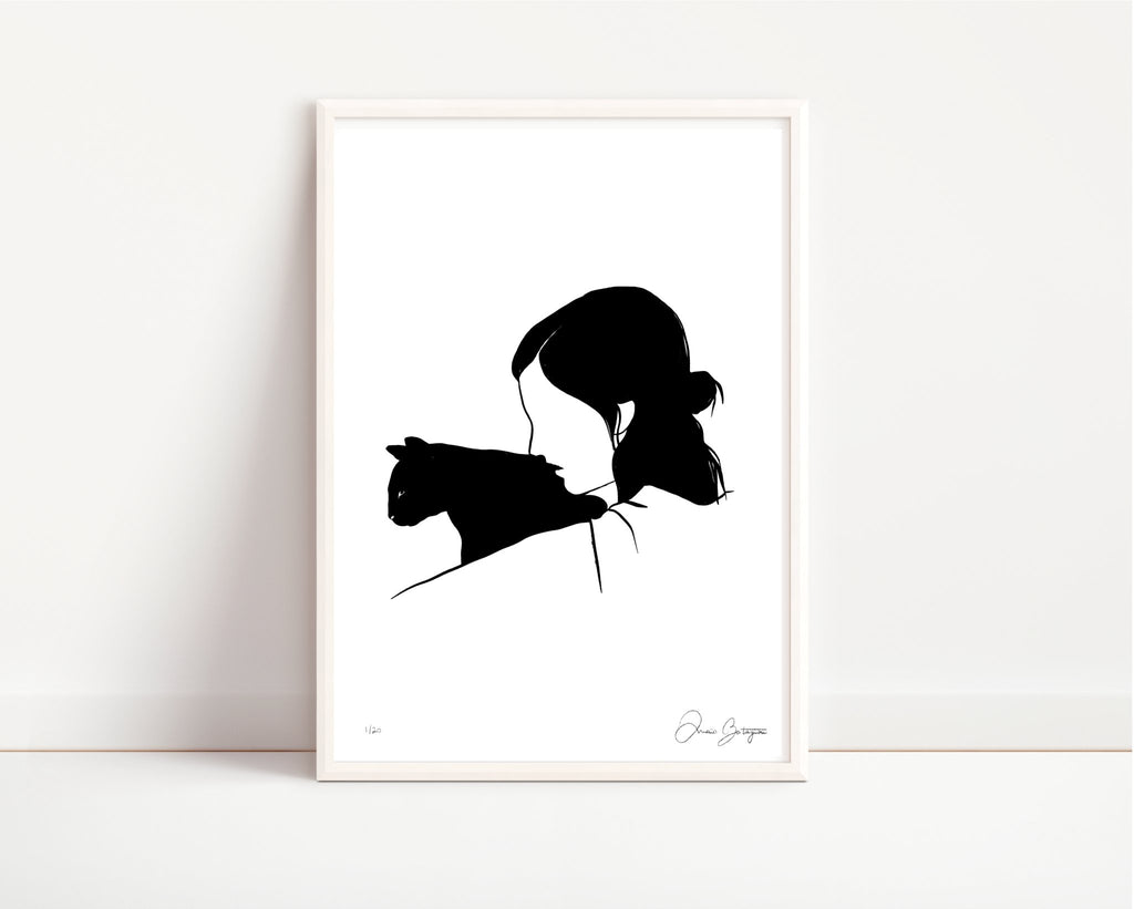 “The girl and the cat” - Wall Art - Le Wag