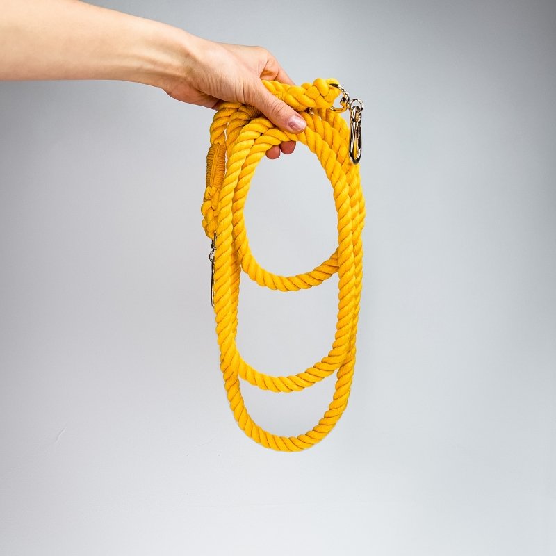 Yellow Cotton Rope Leash Multiple Way - Le Wag